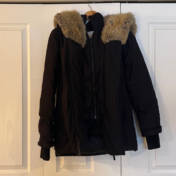 Babaton Harrison faux-fur parka in Navy blue , size S - Picture 3 of 8